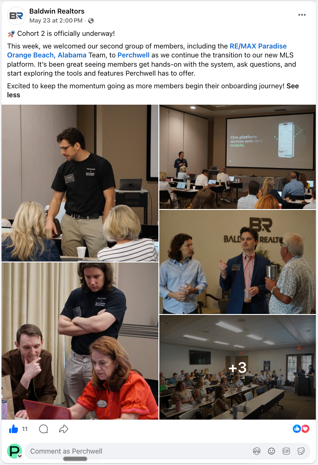 Baldwin REALTORS® Facebook post announcing Cohort 2 underway, May 23